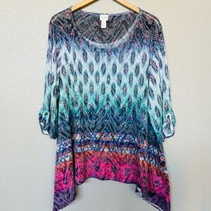 Chico’s Lightweight Print Blouse Top 2